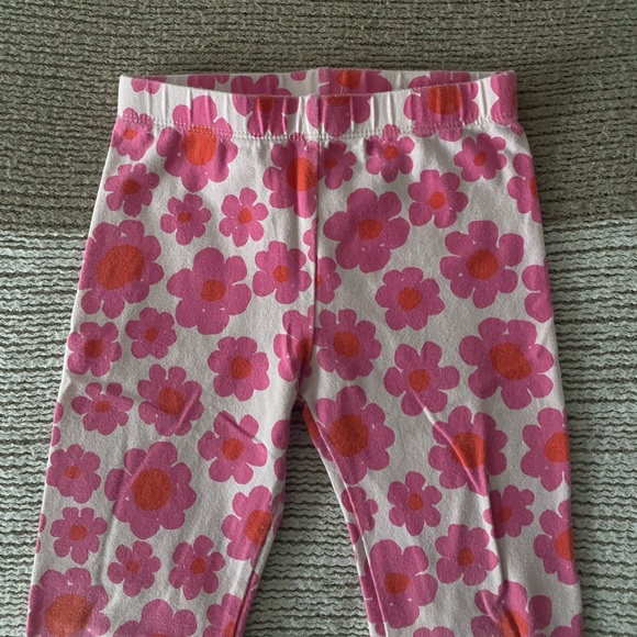 Loved, Cat & Jack Kids Pink and Flower Print Cotton Leggings Size XS 4-5yrs - Picture 3 of 6